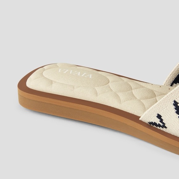 Vivaia Padded Flat Sandals Cream & Black  Slip On Sandals Size  EU/38 US/7-7.5 - Picture 4 of 13